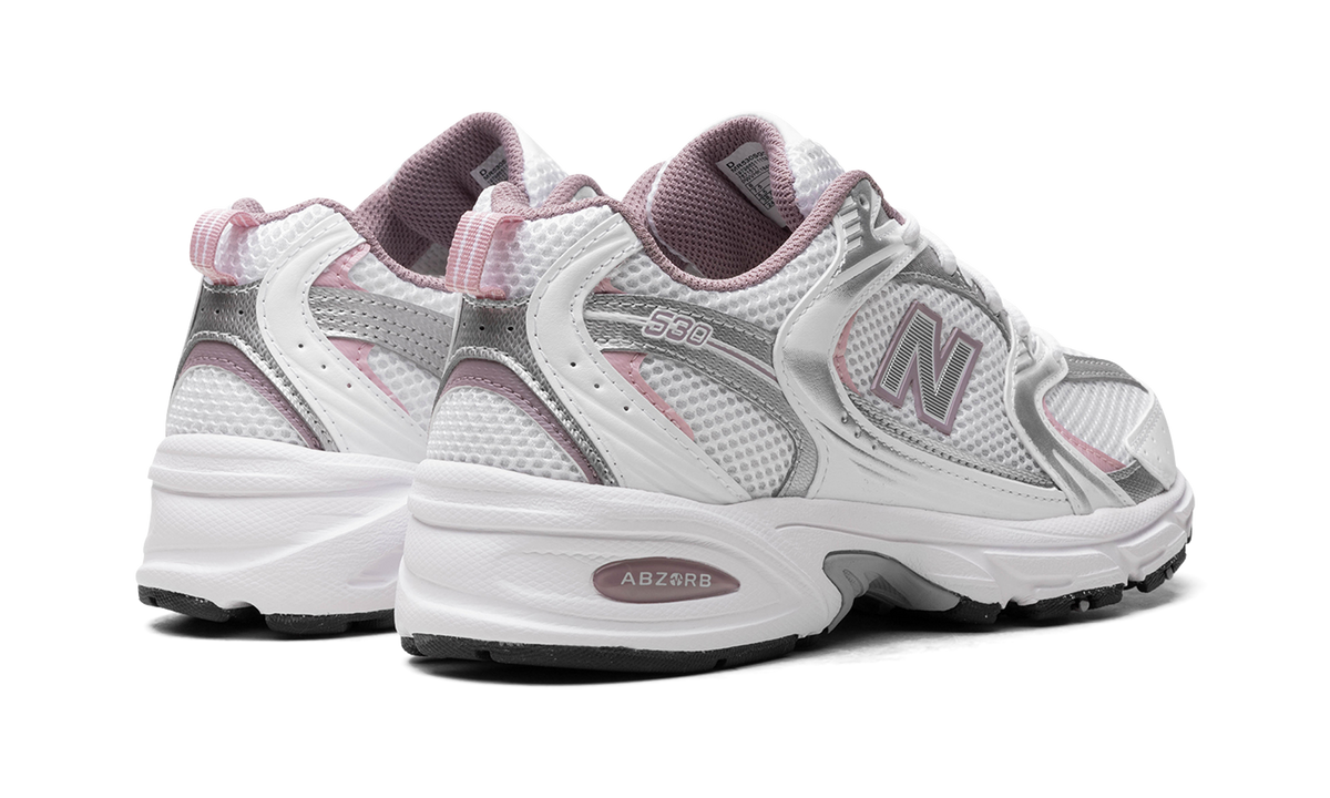 New Balance 530 "White/Silver Metallic/Ice Wine/Mid Century Pin" Sneakers