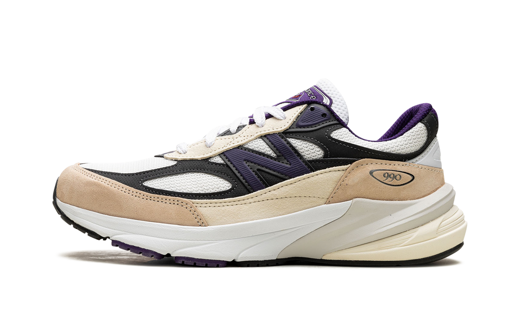 New Balance 990v6 Made in USA "Teddy Santis White Black Plum" Sneakers